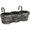 Sunnydaze Polyrattan Hanging Over-The-Rail Tri-Planter And Liner - Charcoal